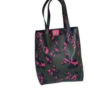 banana republic pink abstract-zebra print large tote bag 16x14